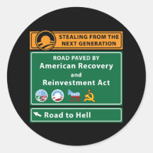 Anti-Obama: Road To Hell Paved With Stimulus Sticker