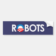 Anti-Obama - robots blancs Autocollants Pour Voiture