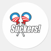 Anti-Obama Suckers Round Stickers