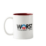 Anti-Obama - Worst President Ever black Coffee Mugs