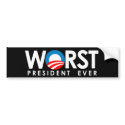 Anti-Obama - Worst President Ever white bumper stickers