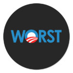 Anti-Obama - Worst Round Stickers