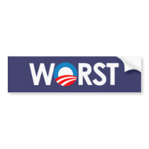 Anti-Obama - Worst white Bumper Sticker