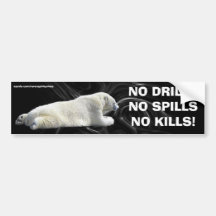ANTI OIL-SPILL POLAR BEAR Wildlife Protection Bumper Stickers