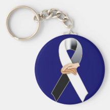 Anti Racism Awareness Ribbon Keychain