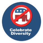 Anti-Republican - Celebrate Diversity Round Stickers