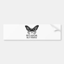 Anti-Social Butterfly Bumper Sticker