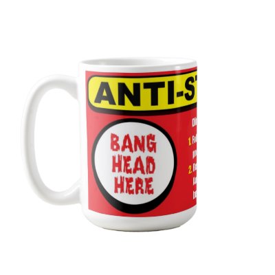Anti Stress Kit Bang Head Here Mug by pdffun
