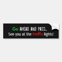 Anti-tailgater bumper sticker