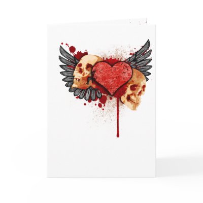 Anti-Valentine Skulls with Wings by PheteFirst