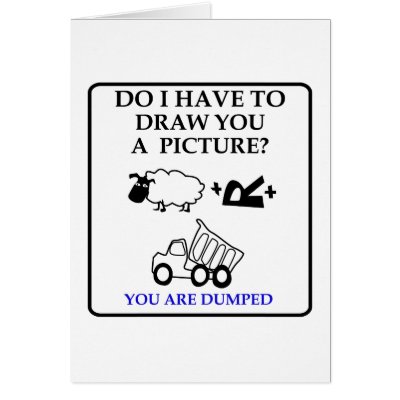 Anti-Valentine's Day card: Pictionary Dumped by boardgamebeast