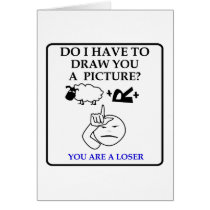 Anti-Valentine's Day card: Pictionary theme Loser