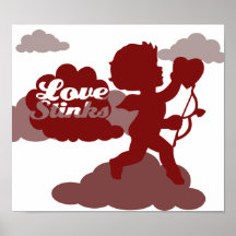 anti-valentines day Cupid Love stinks Poster