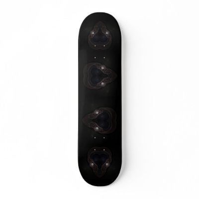 Anti Valentine's Gothic Hearts Fractal Mask Skateboard Decks by KittyAnnStudio