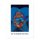Anti Valentines party invitations fun art blues Post Card