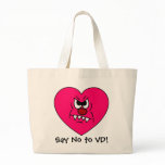 Anti-VD: I hate Valentines Day Angry Heart Face Tote Bag
