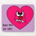 Anti-VD: I hate Valentines Day Angry Heart Face mousepads