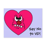 Anti-VD: I hate Valentines Day Angry Heart Face postcards