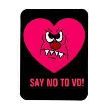 Anti-VD: I hate Valentines Day Angry Heart Face Magnet