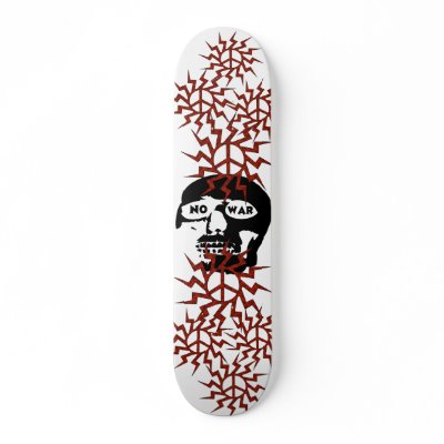 Anti-war Skull Custom Skate Board by orsobear