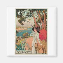 Antibes Côte d'Azur France Vintage Art Refrigerator Magnet