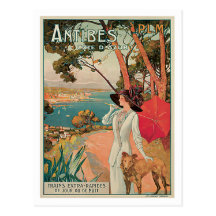 Antibes Côte d'Azur France Vintage Art Postcard