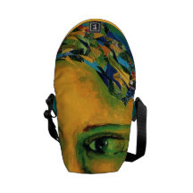 Anticipation - Gold and Emerald Goddess Mini Courier Bag