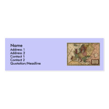 Antiquarian 1721 Map of Europe by Herman Moll Business Card Templates