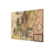 Antiquarian 1721 Map of Europe by Herman Moll Canvas Prints