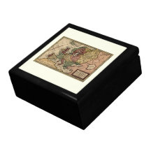 Antiquarian 1721 Map of Europe by Herman Moll Keepsake Boxes