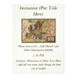 Antiquarian 1721 Map of Europe by Herman Moll Custom Invitations