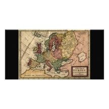Antiquarian 1721 Map of Europe by Herman Moll Personalized Photo Card