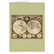 Antique 1660 World Map by Frederick de Wit