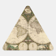 Antique 1660 World Map by Frederick de Wit Sticker