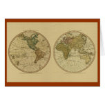 Antique 1786 World Map by William Faden Card