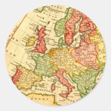 Antique 17th Century Herman Moll Map of Europe Sticker
