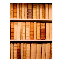 Antique 17th Century Leather Binding Books Post Card