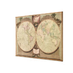 Antique 1808 World Map by Laurie and Whittle Canvas Print