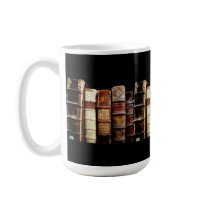 Antique 18th Century Design Leather Binding books Coffee Mugs