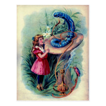 Antique Alice in Wonderland Colour illustration Post Cards