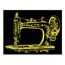 Antique Altered Light Design Sewing Machine Post Cards