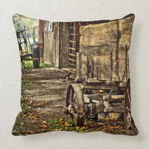 ANTIQUE AMISH WAGON American MoJo Pillow