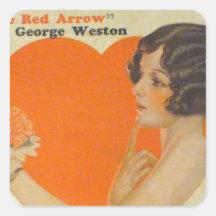 Antique Art Deco Collier's Magazine Cover Square Stickers