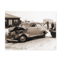 Antique Automobile Accident Post Card