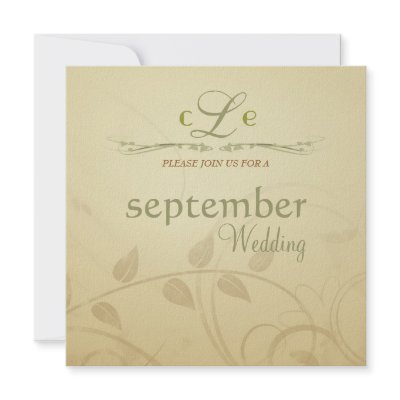 Antique Autumn Wisps - Square Wedding Invitations by SquirrelHugger