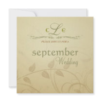 Antique Autumn Wisps - Square Wedding Invitations