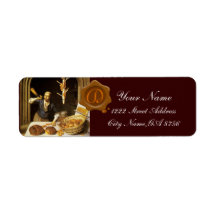 ANTIQUE  BAKER BAKERY BREAD SHOP WAX SEAL MONOGRAM RETURN ADDRESS LABELS