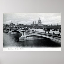 Antique Blackfriars Bridge London England Poster