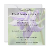 Antique Blue Aquilegia Blossom Custom Invite