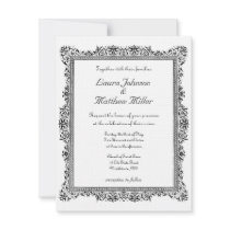 Antique Bordered Wedding Invitation